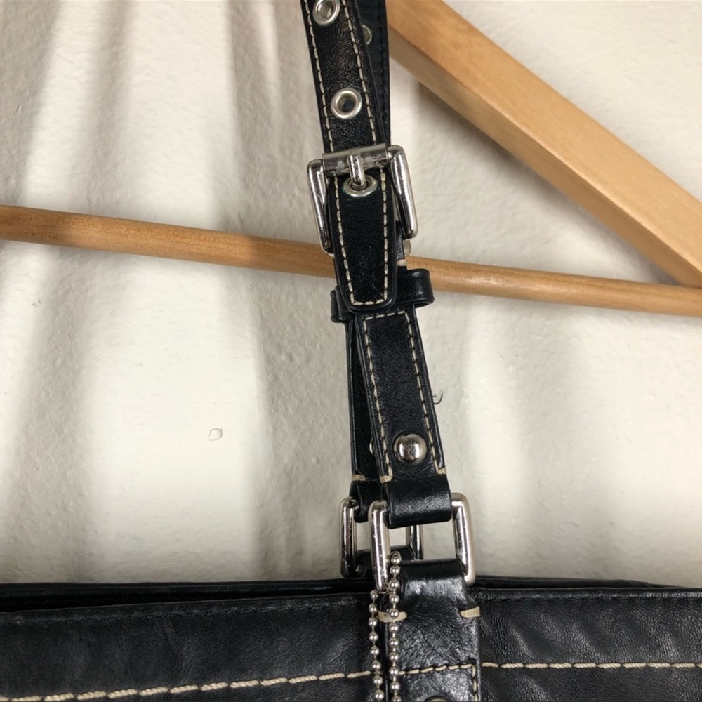 Coach Leather East West Gallery Tote Black  F13098 - Picture 3 of 13